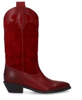Sacha - Dames - Rode leren cowboylaarzen met sierstiksels - Maat 40