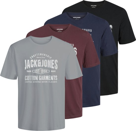 Jack&Jones - T-shirt JJSimon à manches courtes et col rond, lot de 5 - Homme - T-shirts