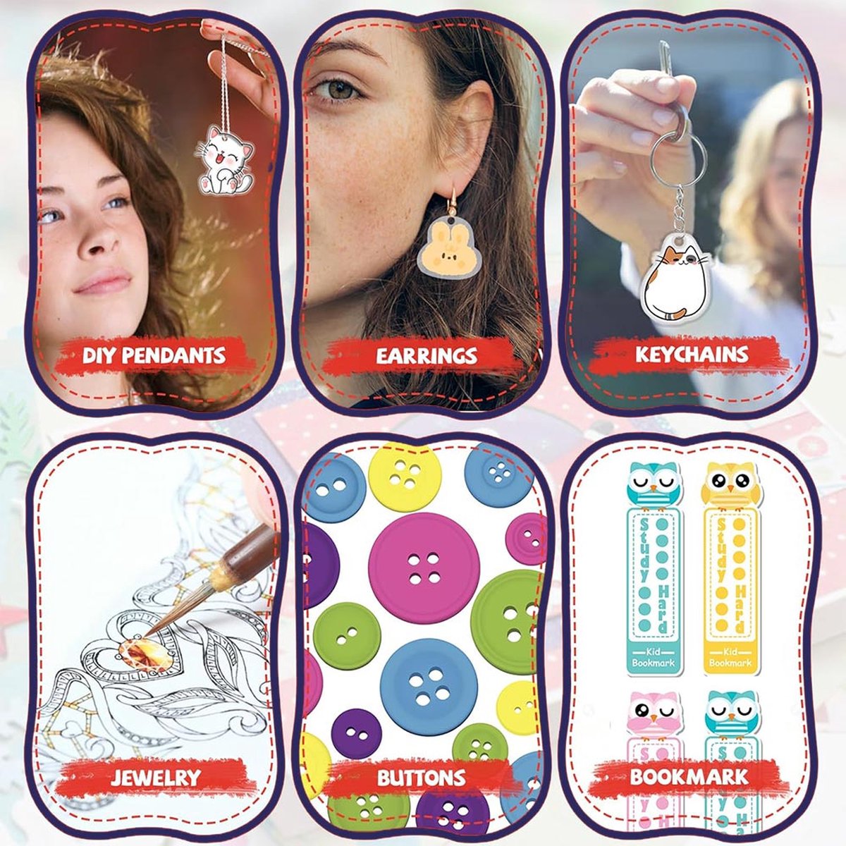 Krimpfolie vellen - 10 Stuks - krimpie dinkie - Sieraden maken - Knutselen - Sleutelhanger - Voor volwassenen & kinderen — afbeelding 5