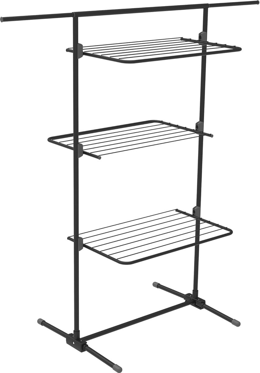 Goedkoopste Droogrek met Uitklapbare Planken - Perfect voor Kleine Ruimtes - 16m Droogoppervlak - Stabiele Constructie 70 x 58 x 137 cm