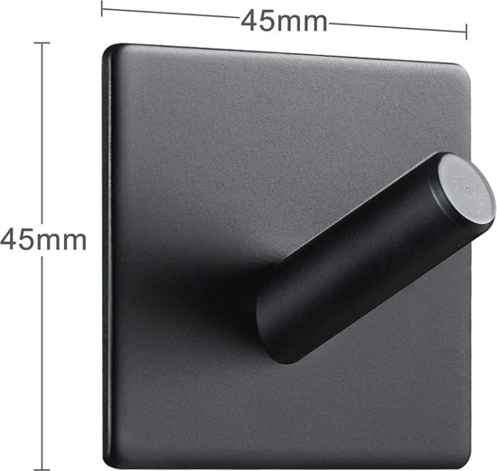 4smile Handdoekhouder zonder boren, set van 4, zwarte roestvrijstalen kleefhaken als handdoekhaak, waterdichte haken, zelfklevend, roestvrije badkamer handdoekhouder, haak voor badkamer en keuken