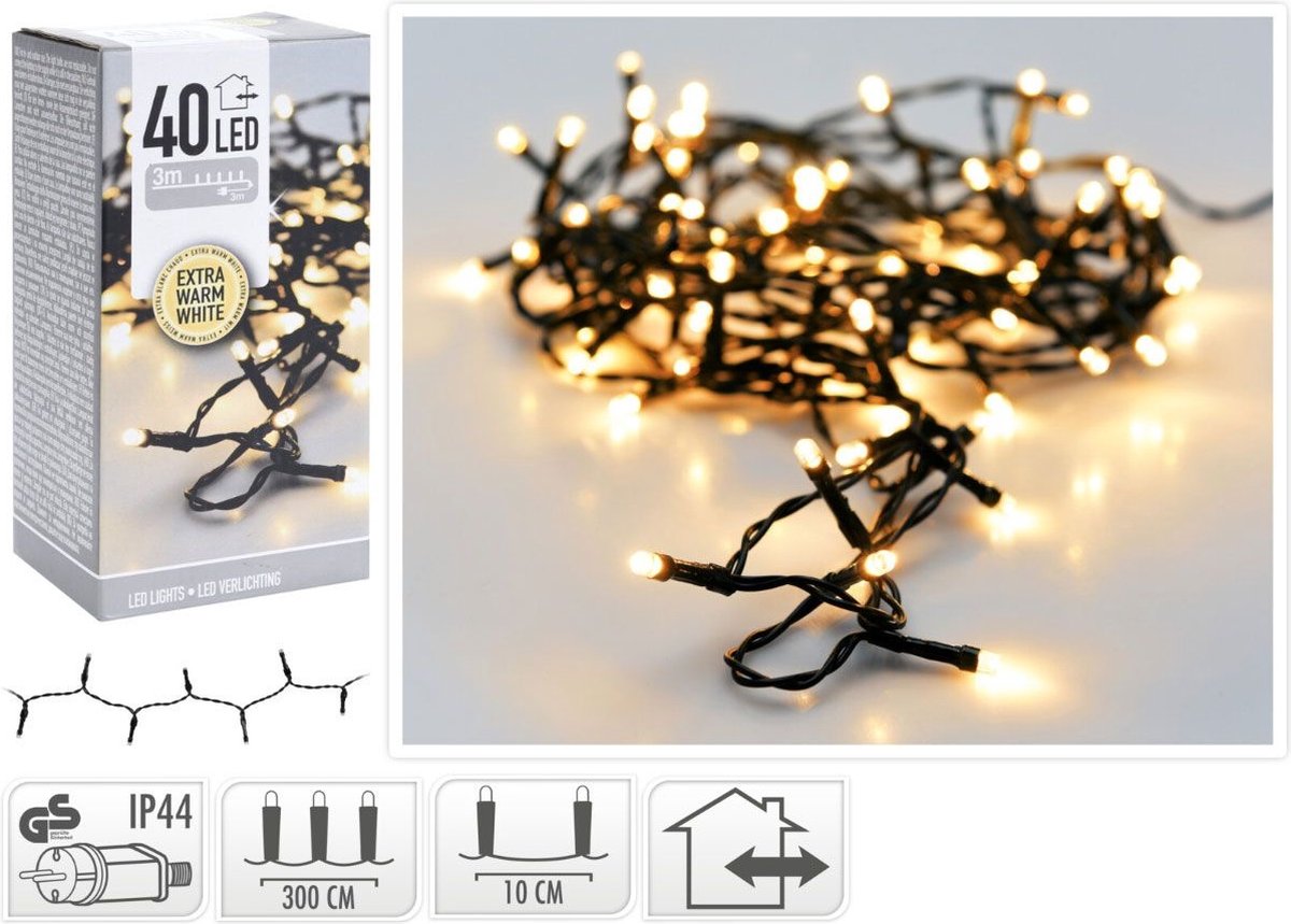 Kerstverlichting - Warm wit - 40 LEDs - 3 m - Kerstversiering - Buiten – foto 8