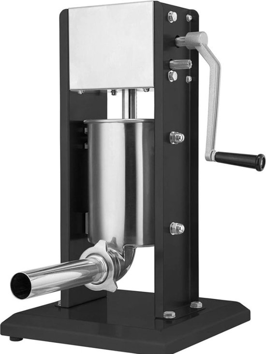 Worstenvuller - Handmatige Worstenmaker - Worstenvul Machine Roestvrijstaal – Professionele Worstmachine – Vleesmolen– Vulmachine – 3 liter - Zwart