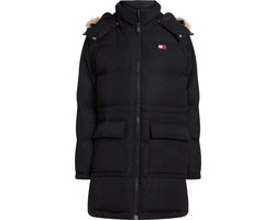Tommy Jeans - Dames Jas winter Midi Alaska Faux Fur Jacket - Zwart - Maat S