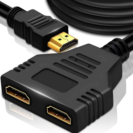 1 duplicador de 2 pantallas HDMI 4K @ 60Hz HDMI Splitter 1 en 2 Out con Cable HDMI de alta