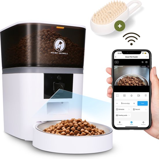 Prime AnimalZ Automatische Voerbak 4L Wit met HD-camera