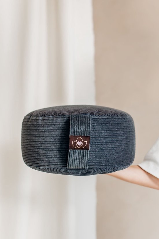 Meditatiekussen eco rib antraciet rond - Lotus - Yoga kussen van Lotus — afbeelding 3