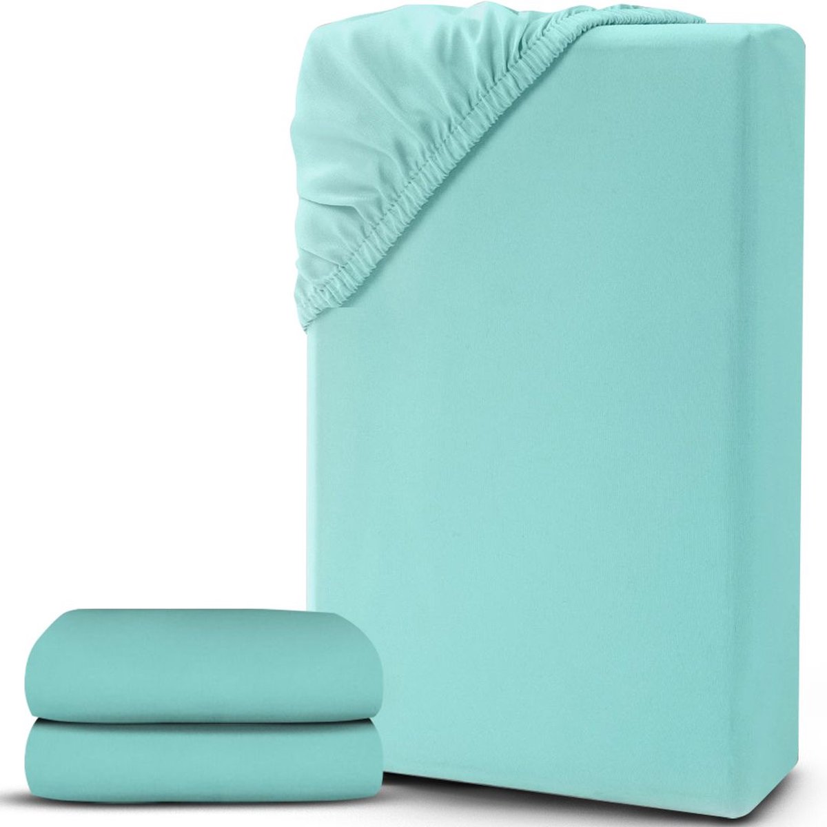 White-Label® Matrasovertrek 90x200 - Dekbedovertrek - Hoeslaken - Matrasbeschermer - Extra Zacht - Spa Blauw