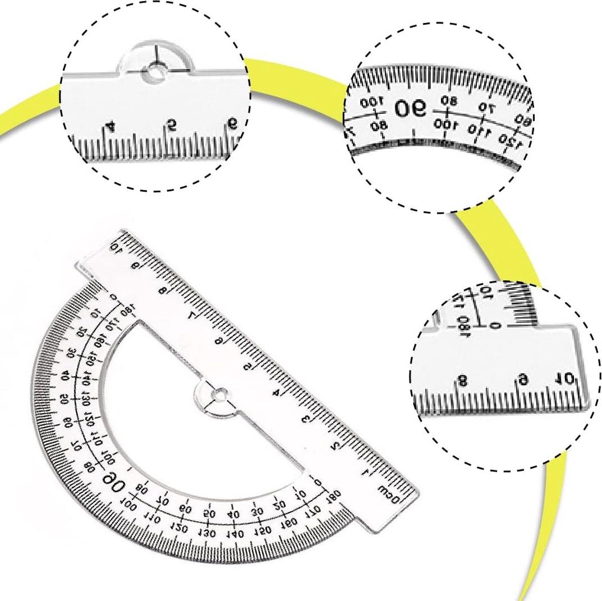 3 stuks gradenboog van kunststof - goniometer 180 graden - hoogwaardige html content .