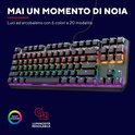 Zwart gamingtoetsenbord met arc-boogverlichting, 6 kleuren en 20 modi.