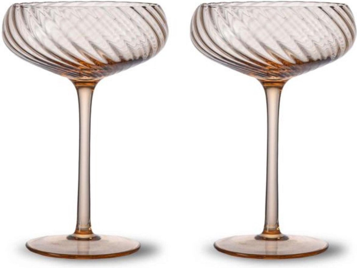 Byon - Champagneglazen Opacity perzik (set van 2) - Wijnglazen