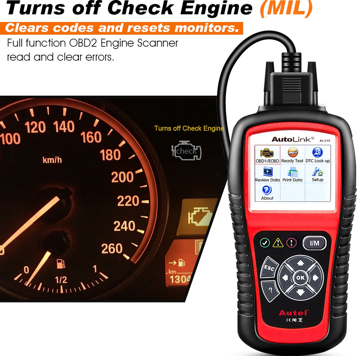 Autel Autolink AL519 scanner - OBD2 diagnose - levenslang gratis update thumbnail 2