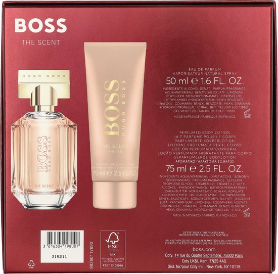 Hugo Boss The Scent for Her Giftset - 50 ml eau de parfum spray + 75 ml bodylotion - cadeauset voor dames
