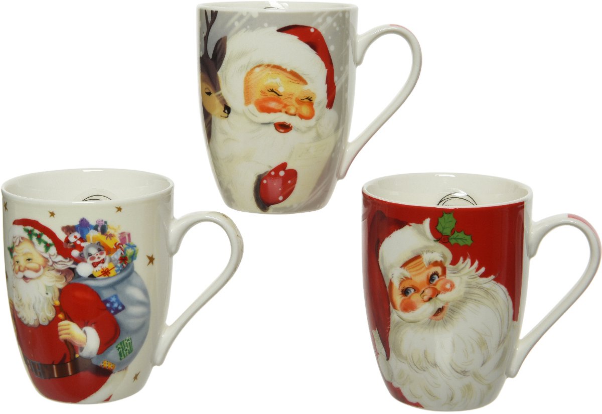 Mok porselein met kerstman 340ml