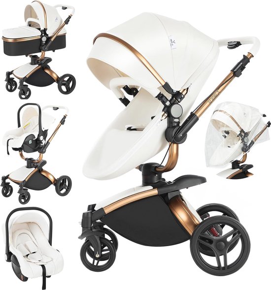 Innokids Kinderautostoel-inleg voor pasgeborenen, zacht en gevoerd, afneembare hoofd- en zijsteun voor autostoelen, kinderwagens (Zwart