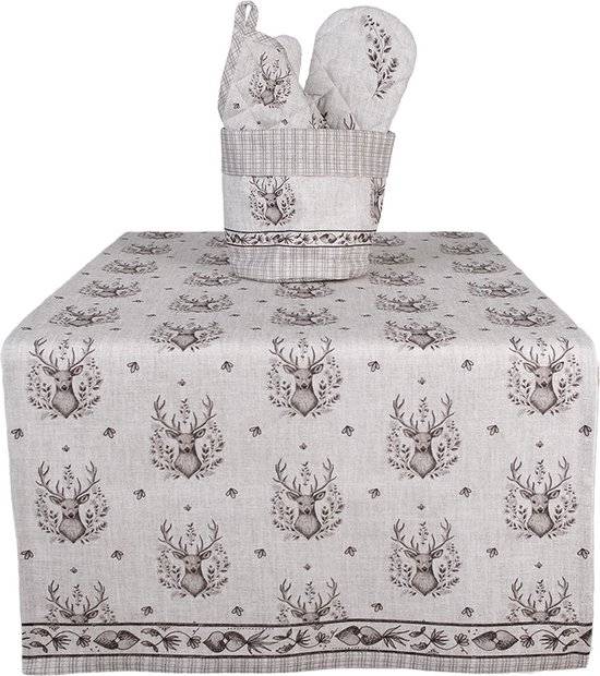 Clayre & Eef Manique 20x20 cm Beige Coton Cerf