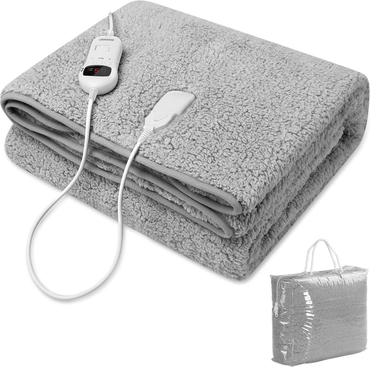 Elektrisch Warmtedeken 180x130cm - 10 Warmtestanden - Teddy Fleece - Machinewasbaar