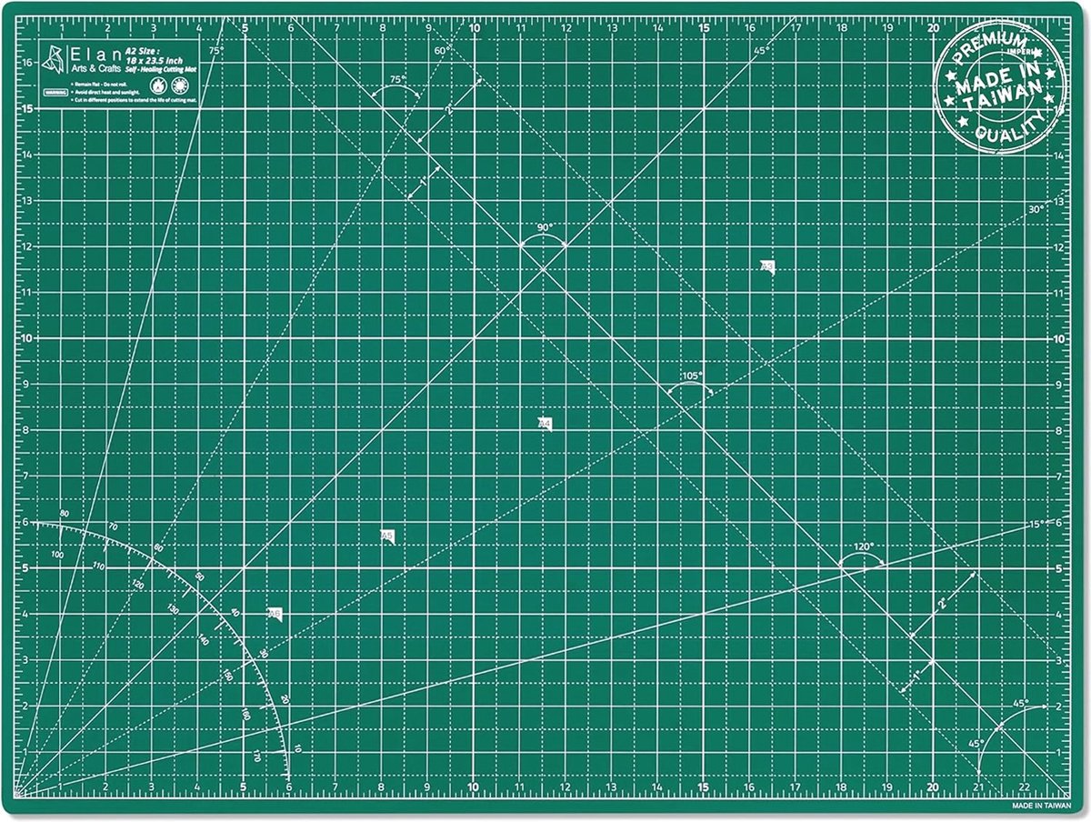 5-laagse Snijmat A1 - Zelfherstellende Knutselmat met Dubbelzijdig Raster voor Quilten, Naaien en Scrapbooken