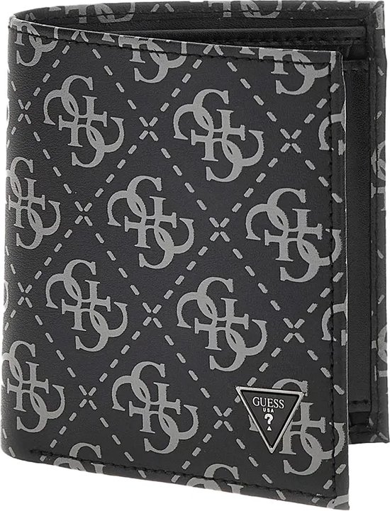 GUESS Cuir Porte-monnaie Mito Small Billfold Wallet With Coinpocket Dark Black Noir