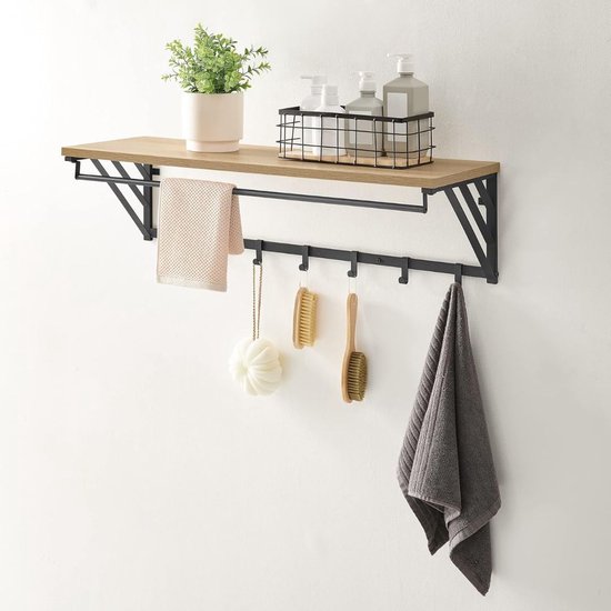 ApexArte® Wandkapstok met Hoedenplank - Kapstok - Wandplank - Licht Eiken — afbeelding 2