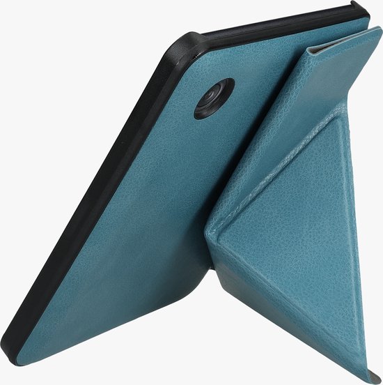 kwmobile e-reader hoesje geschikt voor Kobo Clara BW / Colour hoes - Ereader flip case met standaard - E reader cover van kunstleer - In petrol van kwmobile — afbeelding 2