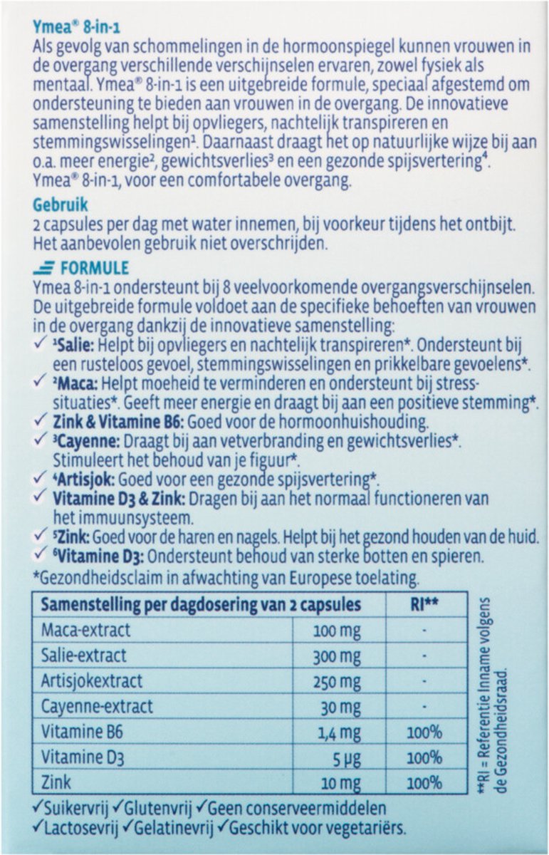 Ymea Overgang 8 in 1 Capsules - 3 x 64 capsules - Voordeelverpakking
