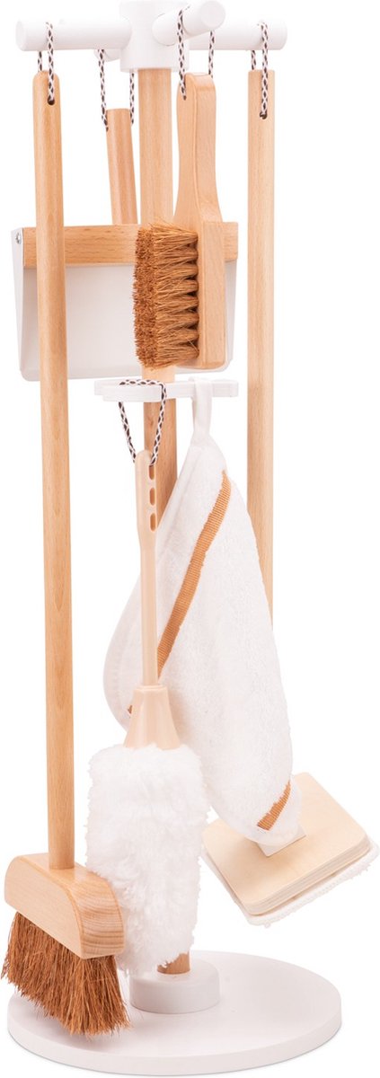 Woet® Houten Speelgoed Schoonmaakset met Standaard - 6-delig met Bezem, Dweil, Stoffer & Blik - FSC - Rollenspel Schoonmaken - Vanaf 3 Jaar — afbeelding 5