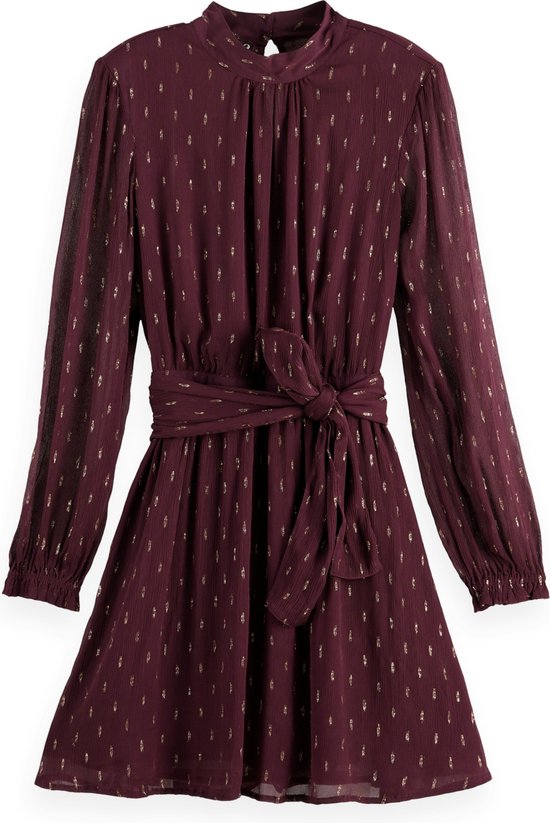 Scotch & Soda LUREX MINI DRESS WITH WRAP DETAIL Dames Jurk - Maat 38