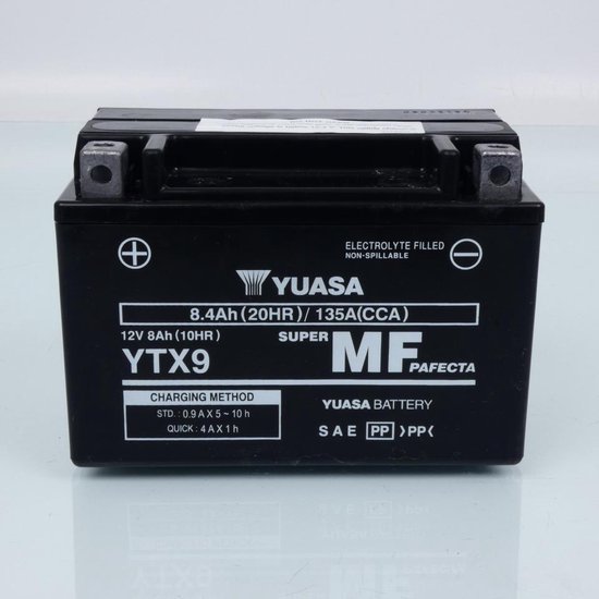 batterij sla yuasa voor motorfiets triumph 675 street triple abs 2007 tot 2017 ytx9-bs / ytx9 / 12v 8.4ah nieuw