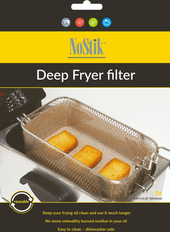 NoStik friteuse filter - herbruikbaar Teflon filter voor friteuse.