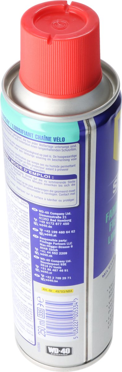 Goedkoopste WD-40 fietskettingspray, voorkomt roest en slijtage, langdurige smering, all-weather, 250ml