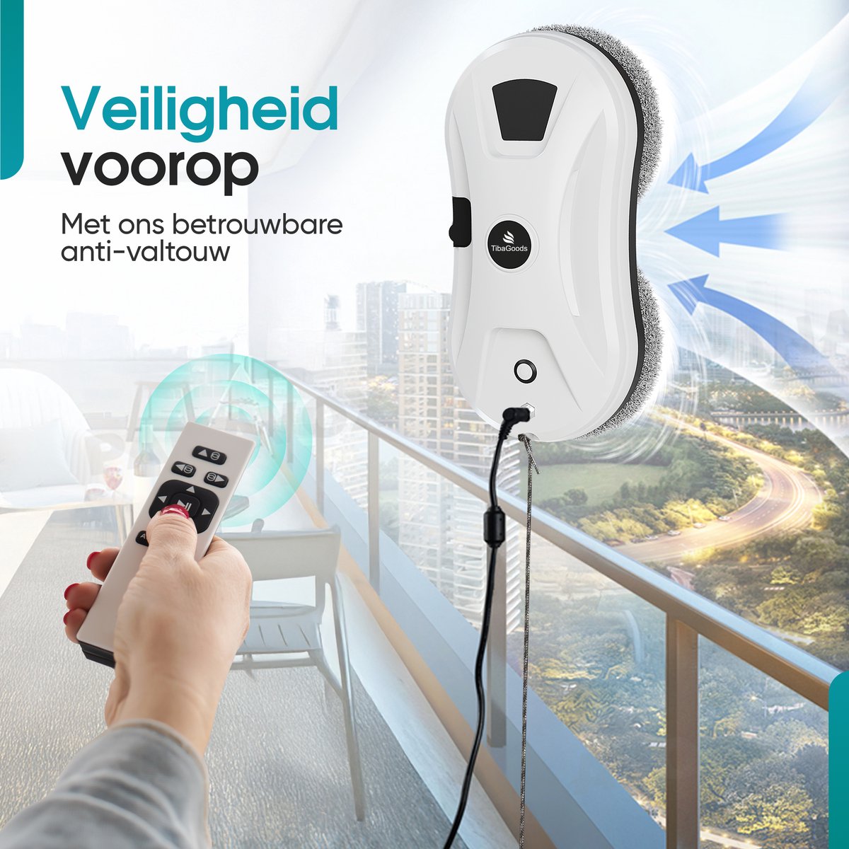 TibaGoods Robot Ruitenreiniger met afstandsbediening en spray thumbnail 5