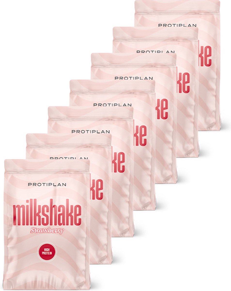 Goedkoopste Protiplan | Proteïne milkshake | Aardbei | Portie | 7 Stuks | 7 x 25 gram