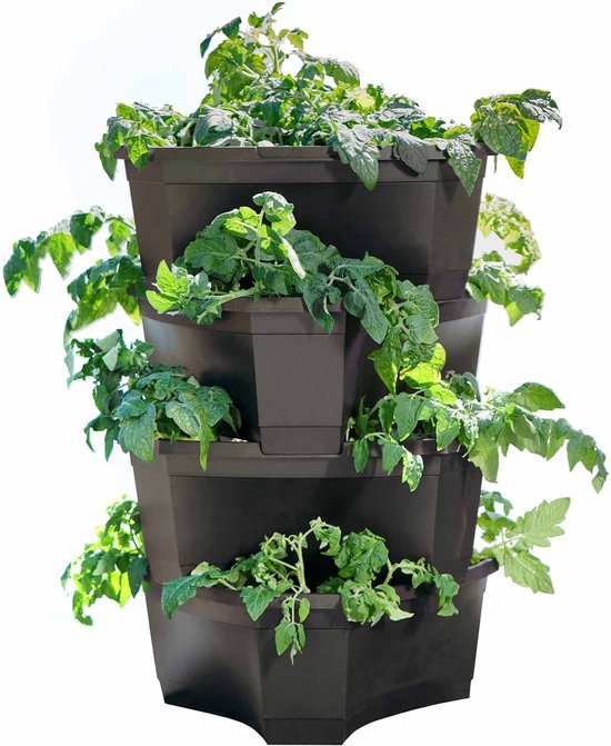 Stapelbare plantenbak, 5 laags verticale tuinplanter met beweegbare