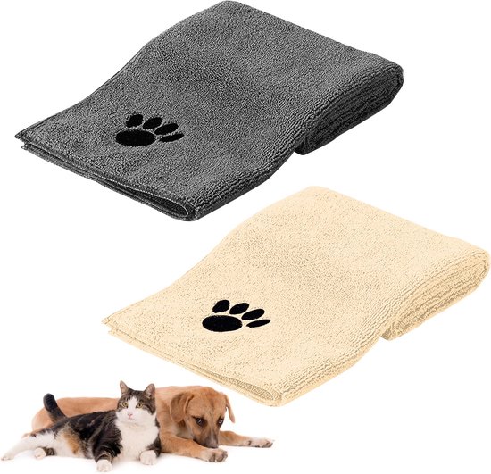 Premium hondenhanddoek extra absorberend, ultra zacht & pluizig, hondenhanddoek van krachtige microvezel met 4 stappen, wasbaar op 60 graden, sneldrogend, 130x75 cm