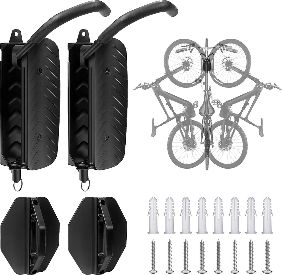 JGS ® Fiets Wandbevestiging Met Draaibare Ophangbeugel Voor Verschillende Fietstypes Tot 30 kg Ruimtebesparend