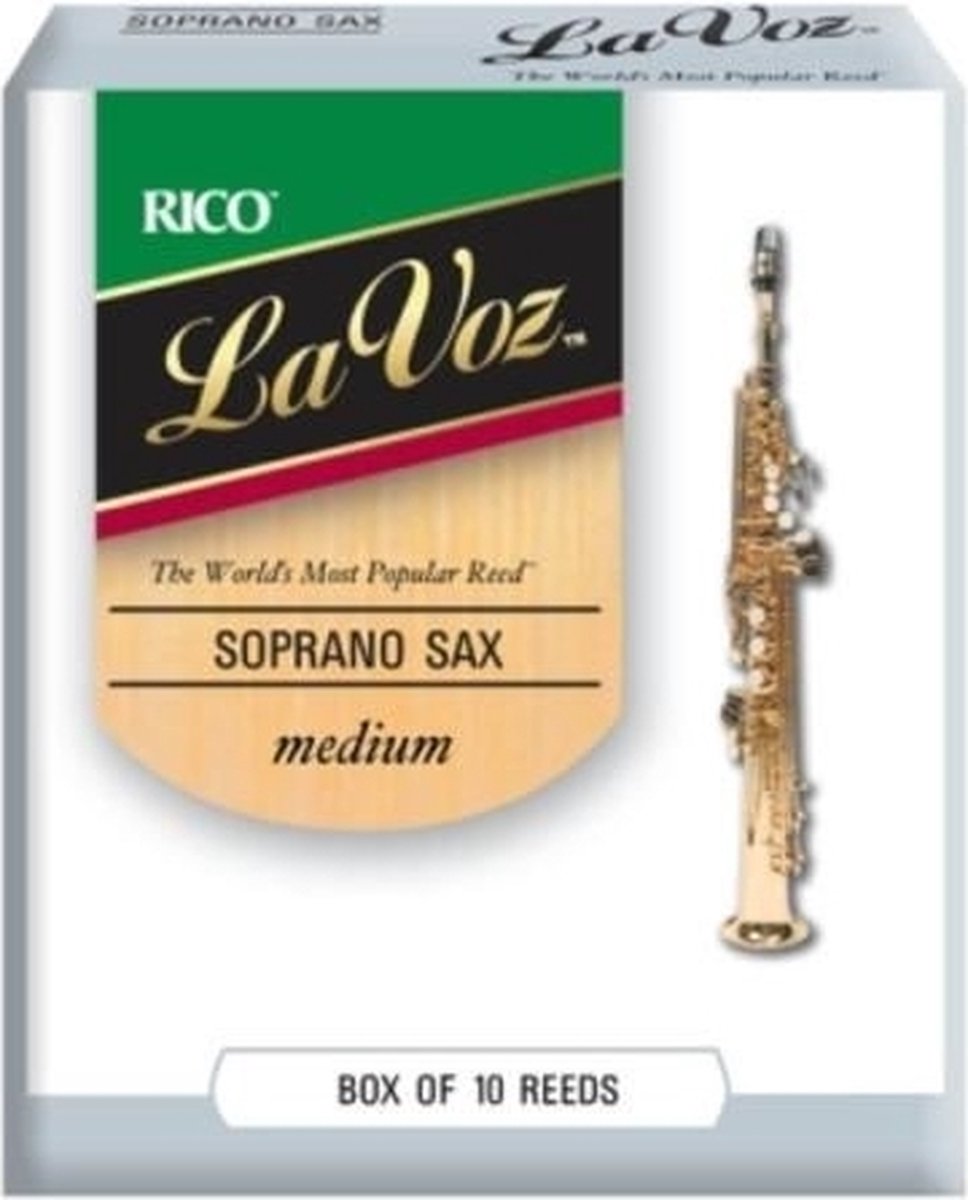 D'Addario Woodwinds RIC10MD La Voz Sopraansaxofoonriet, Medium, 10-pack, Unfiled