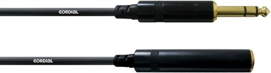 Cordial CFM 10 VK, 6,35 mm, Mâle, 6,35 mm, Femelle, 10 m, Noir
