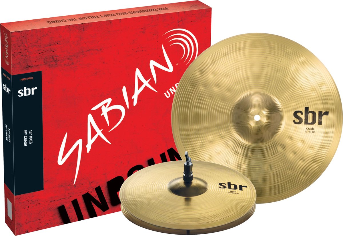 Sabian sbr First pakket, 13" HiHat, 16" Crash - Bekkenset