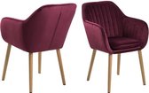 Emil fauteuil stof met verticale naden - bordeaux / paars.