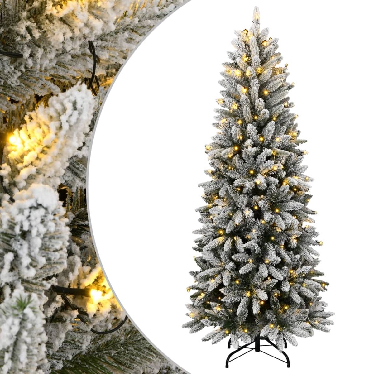 vidaXL Kunstmatige Kerstboom Sneeuw Gevlochten met LED Licht - Kerst