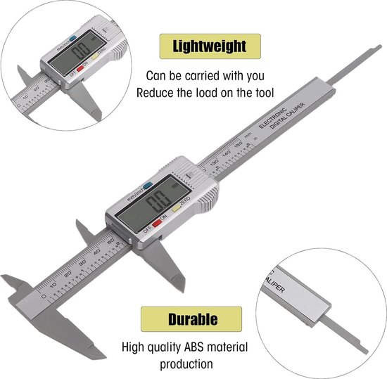 Schuifmaat Metaal 150 mm - Precisiemeter - Dieptemeter - Interne en