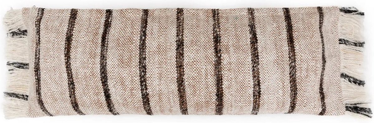 Boheemse Witte Kussenhoes - Decoratieve Kussensloop - Handgeverfd Textiel - Voegt Textuur toe - 35cm x 100cm