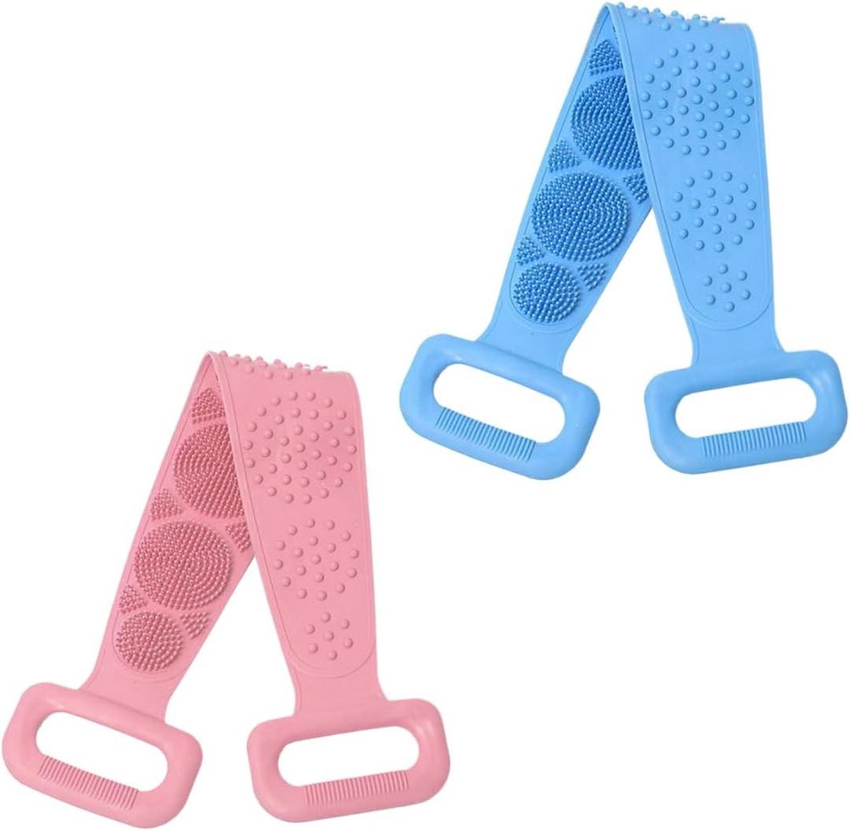 Goedkoopste Siliconen rugborstel en badborstel voor douche - 2 stuks rogubber lichaamsborstel met massagefunctie