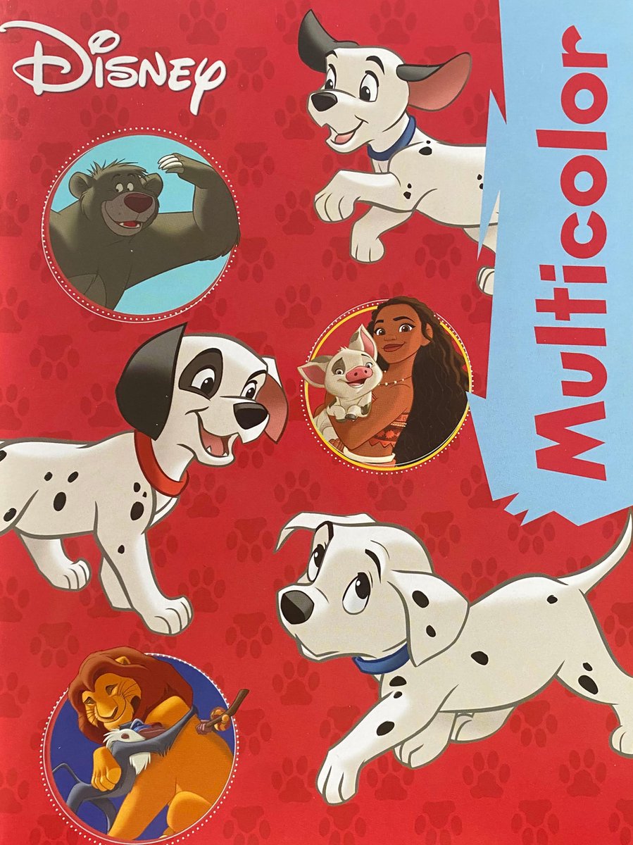 Multicolor - Disney Kleurboek - Dalmatiërs, Baloo, Moana, Pua, Simba, Zazu - 32 Pagina's - 17 Kleurplaten en 17 Voorbeelden - Voor Kinderen - Creatief Knutselen - Uitermate Geschikt voor Kleurpotloden en Wasco
