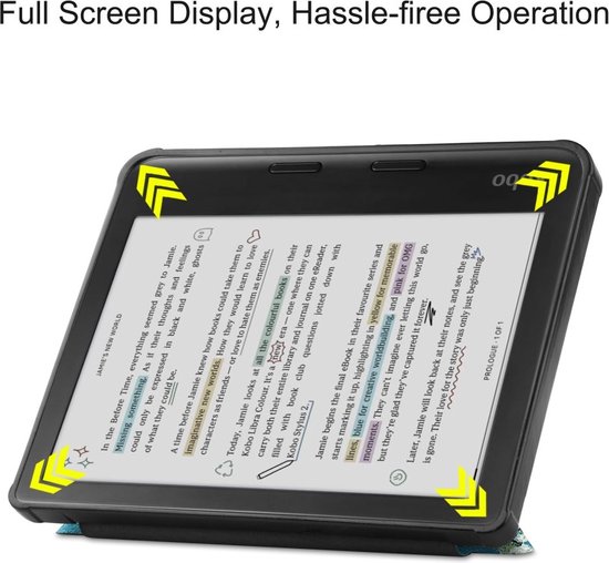 e-Reader Hoesje Origami Book Case met Wake/Sleep-functie - Kobo Libra Colour Hoesje - Bloesem van Mobigear — afbeelding 3
