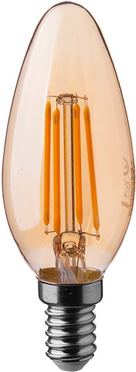 V-TAC VT-1955-N LED Lamp - Kaars - E14 Houder - IP20 - Amber - 4W - 350 Lumen - 2200K