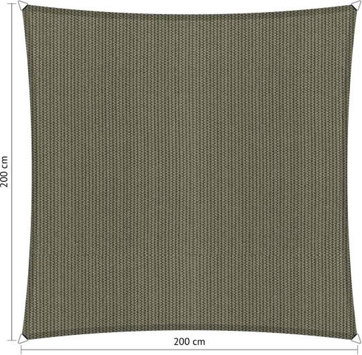 Shadow Comfort vierkant 2x2m Desert Storm met bevestigingsset