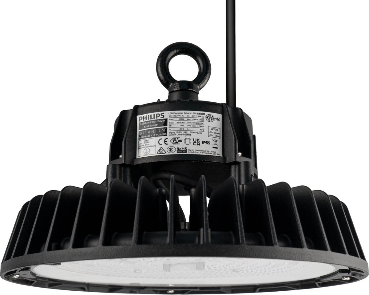 Ledvion - LED High bay, IP65, 100-80-55W, 175 lm/W, Driver, 4000K, Dimbaar, UFO lamp voor, werkplaatsverlichting, halverlichting, plafondlamp werkplaats