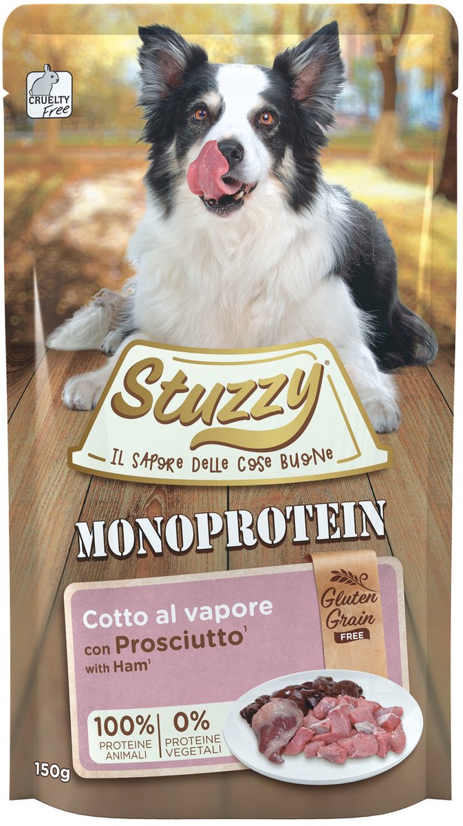 Stuzzy Dog Grain Free Monoprotein met ham nat hondenvoer 150 gram 12 x 150 g